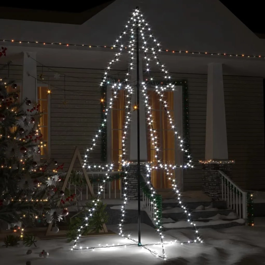 vidaXL Árvore de Natal em cone 300 LEDs 120x220 cm interior e exterior