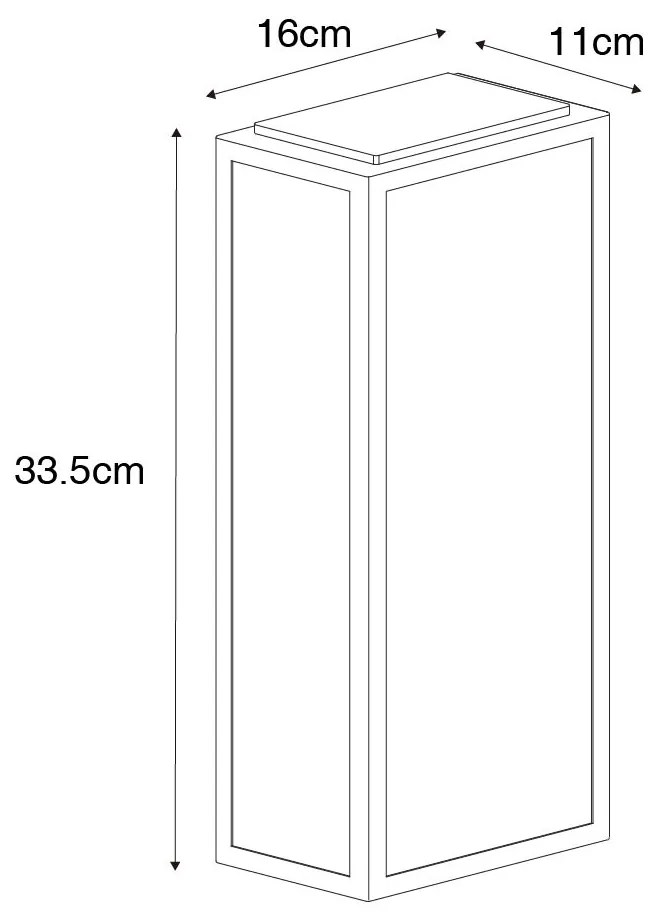 Luminária de parede exterior industrial preto com dourado IP44 - Rotterdam
