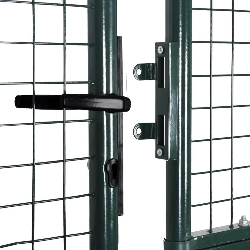 Portão de vedação com porta dupla aço revestido a pó