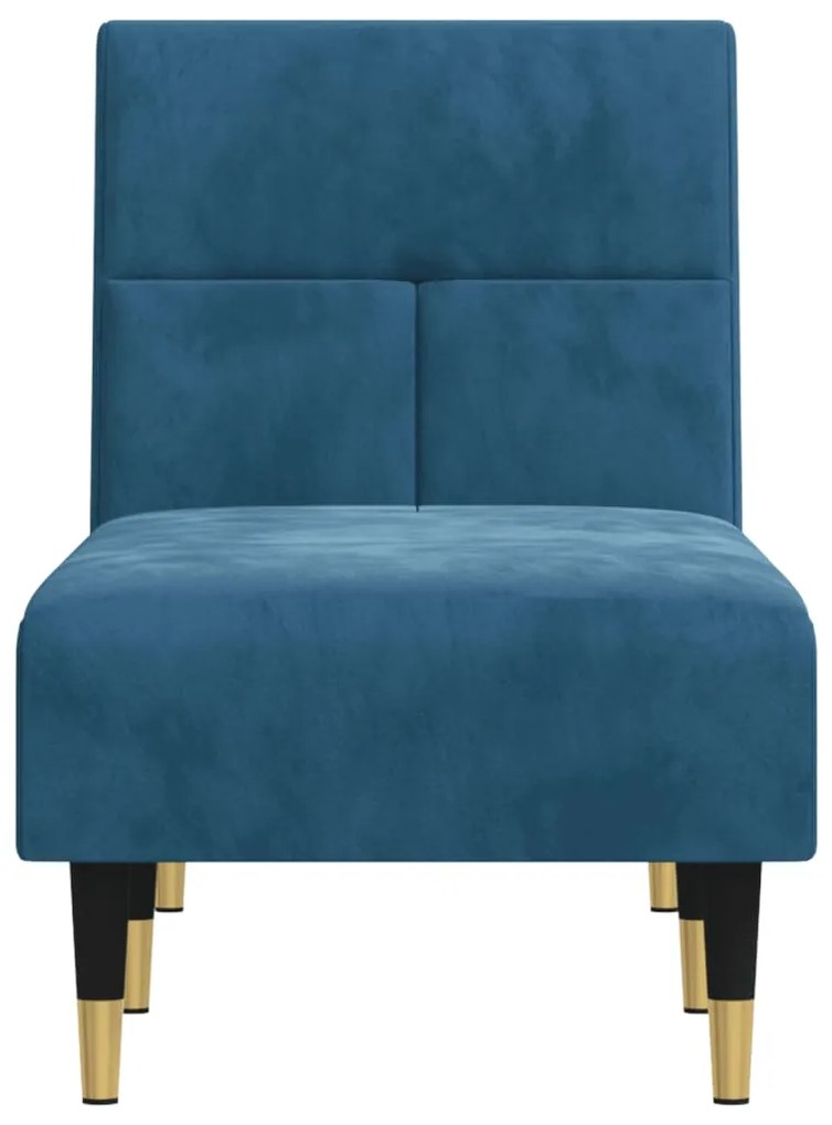 Chaise longue veludo azul