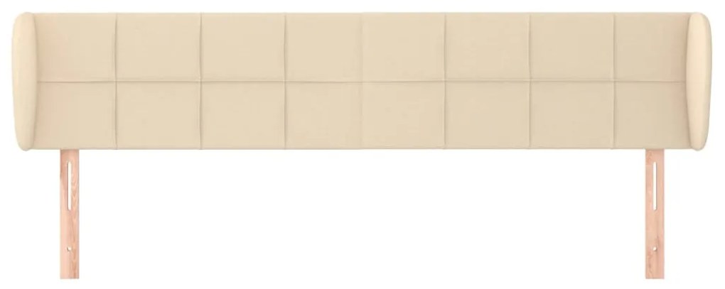 Cabeceira de cama c/ abas tecido 163x23x78/88 cm creme
