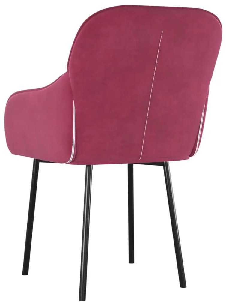 Cadeiras de jantar 2 pcs veludo vermelho tinto