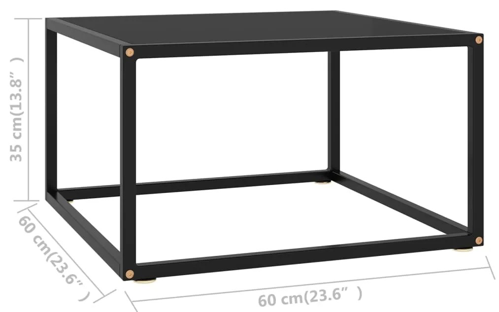 Mesa de centro 60x60x35 cm vidro preto