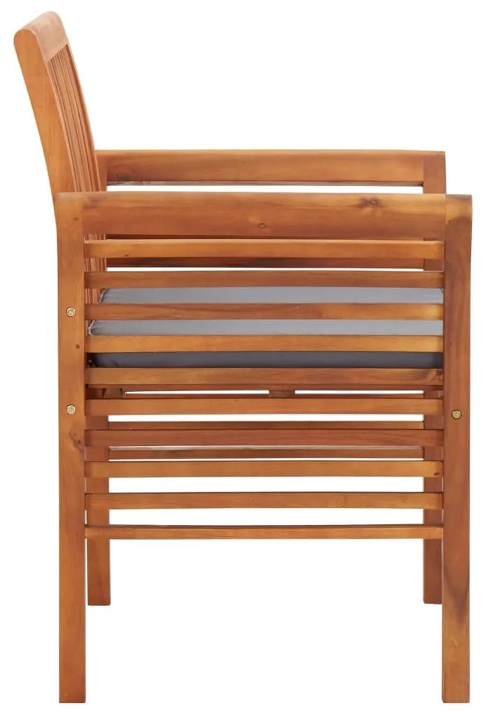 Cadeiras de jantar jardim c/ almofadões 2 pcs madeira acácia