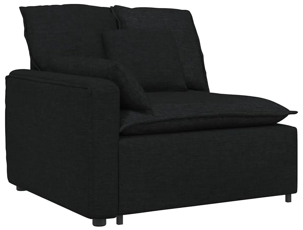 Sofá modular com almofadas tecido preto