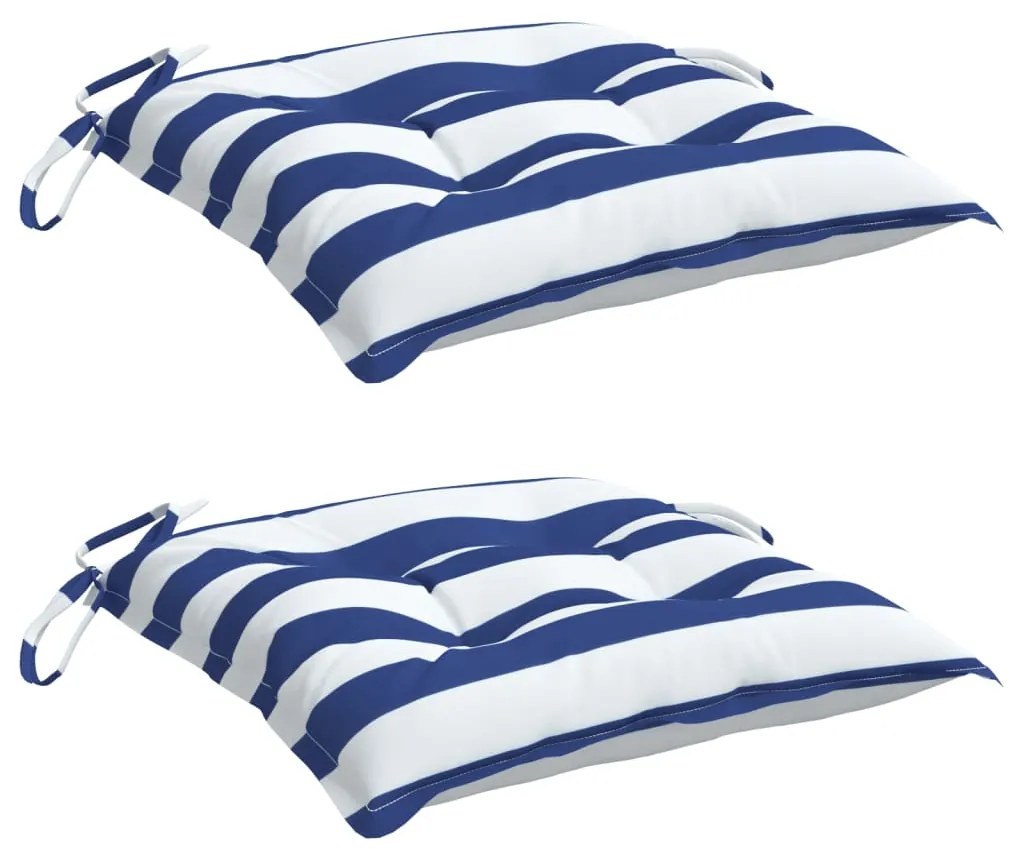 Almofadões p/ cadeira 2pcs tecido oxford riscas azul/branco