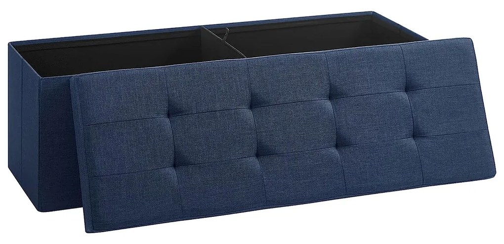 Banco com arrumação 110 x 38 x 38 cm azul marinho