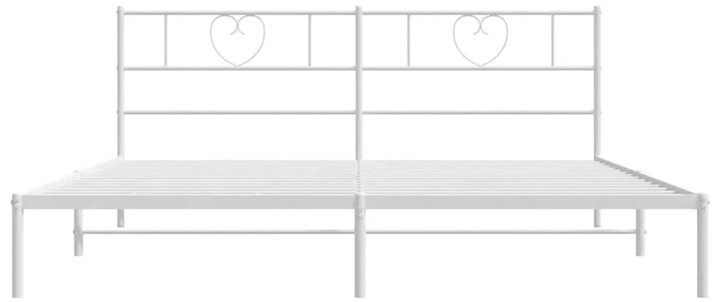 Estrutura de cama com cabeceira 183x213 cm metal branco