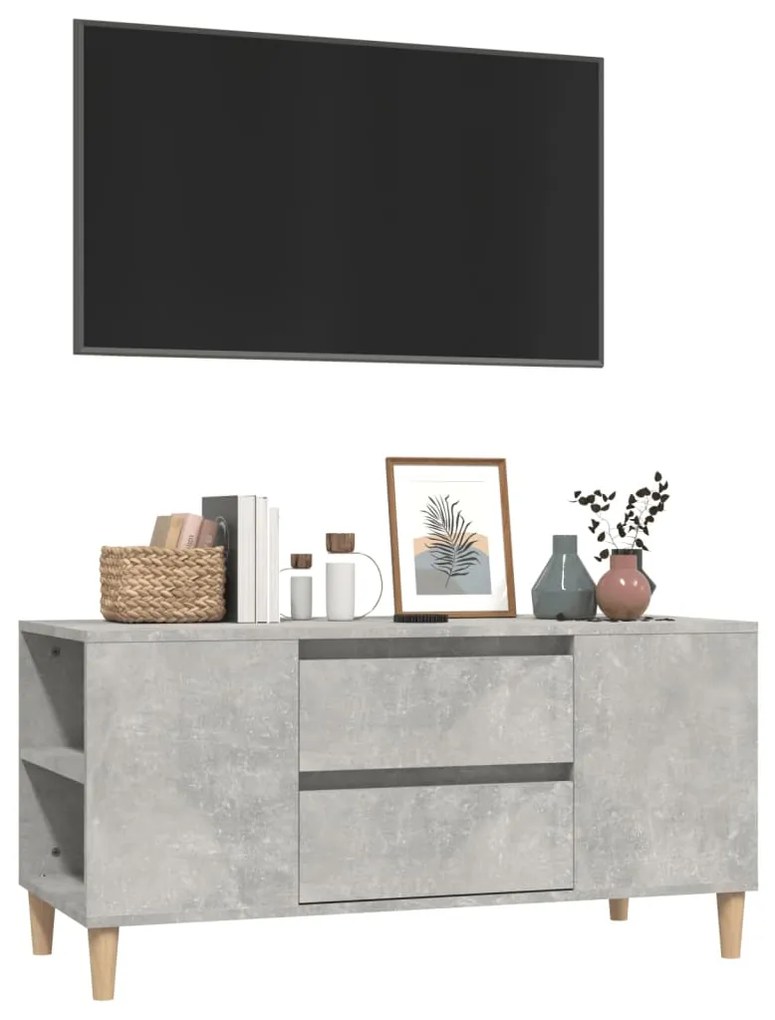 Móvel p/ TV 102x44,5x50 cm derivados madeira cinzento cimento