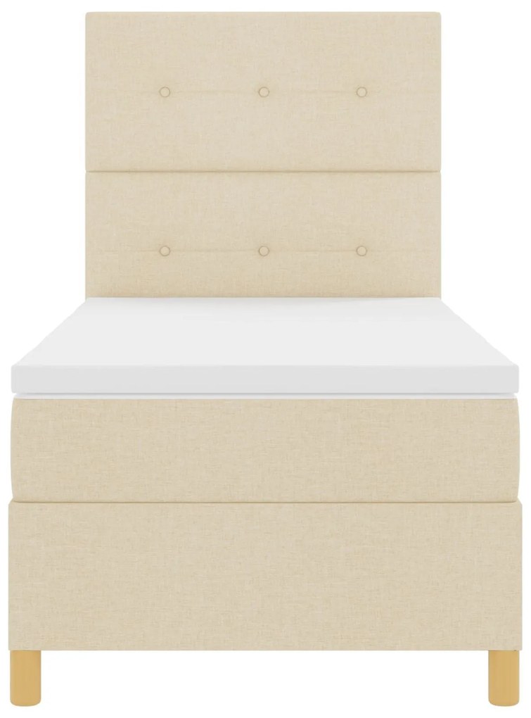 Cama Box Spring com Colchão Creme de Solteiro