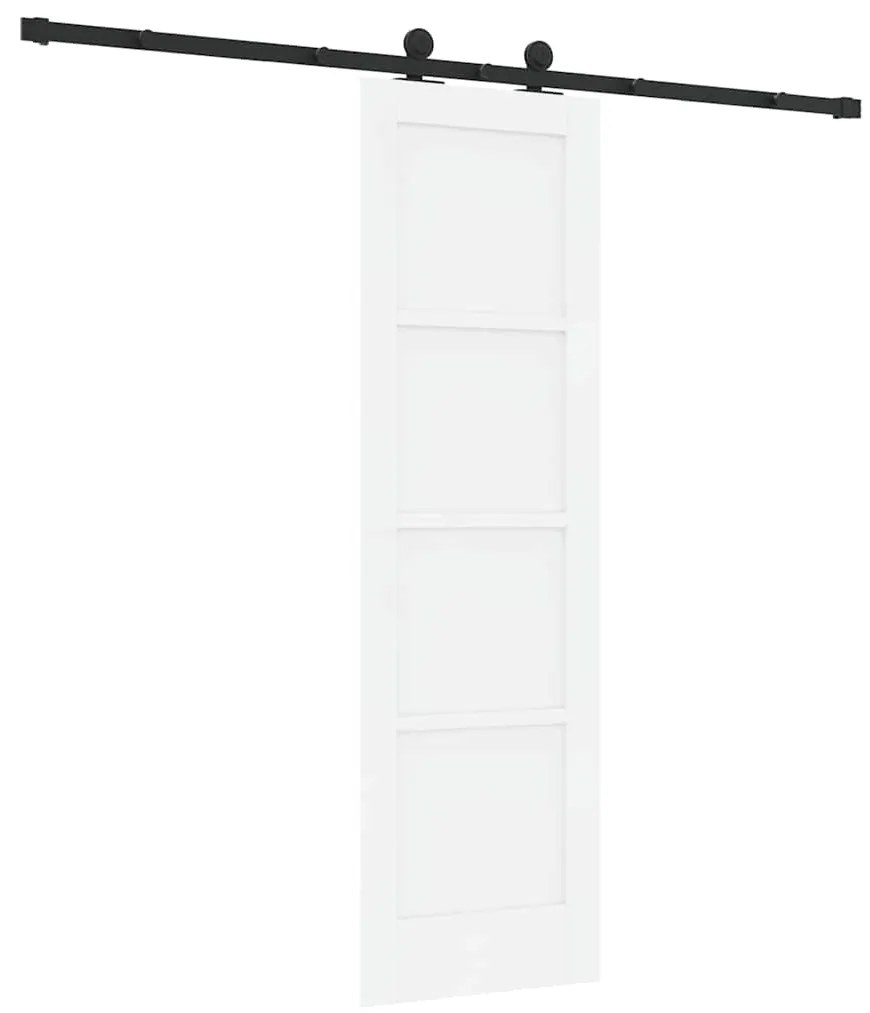 Porta Deslizante com Conjunto de Hardware 'ORKDAL'Branco Madeira Sólid