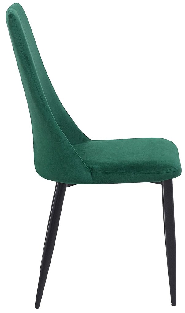 Conjunto de 2 cadeiras em veludo verde CLAYTON Beliani