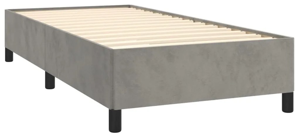 Estrutura de cama sem colchão 90x190 cm veludo cinzento-claro