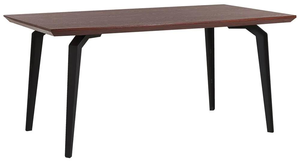 Mesa de jantar efeito madeira escura e pés pretos 160 x 90 cm AMARES Beliani