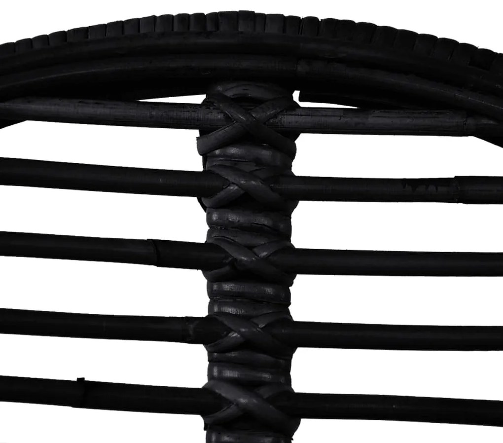 Cadeiras de jantar 2 pcs vime genuíno preto