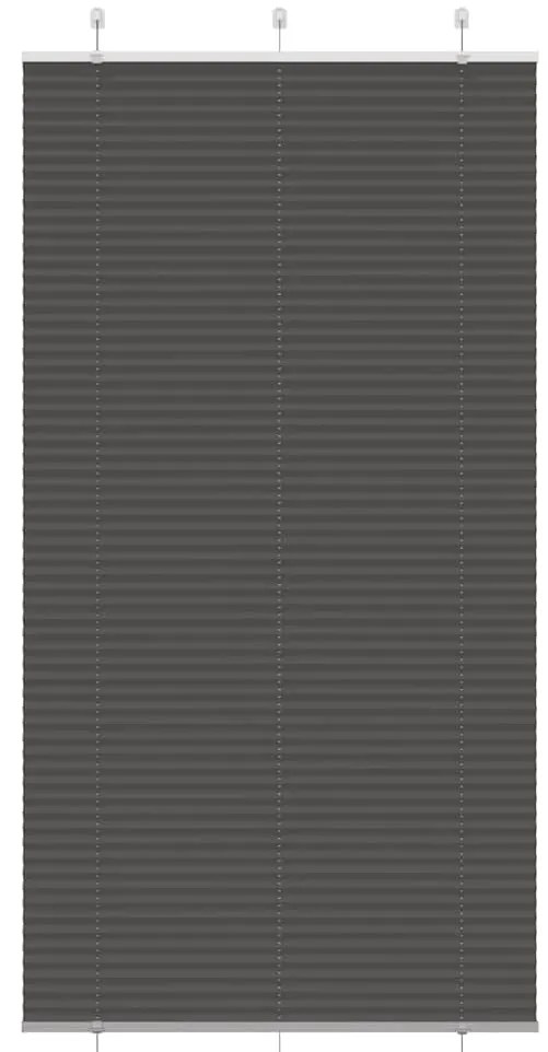 vidaXL Preto Plissada Cega 110x200 cm Largura Tecido 109,4cm Poliéster