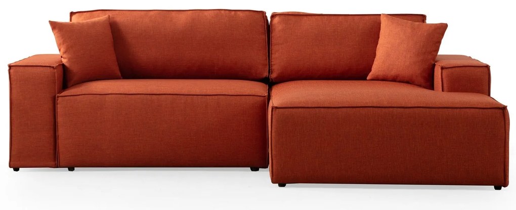 Sofá-Cama de Canto Pırlo – Laranja – 260 cm x 78 cm x 170 cm