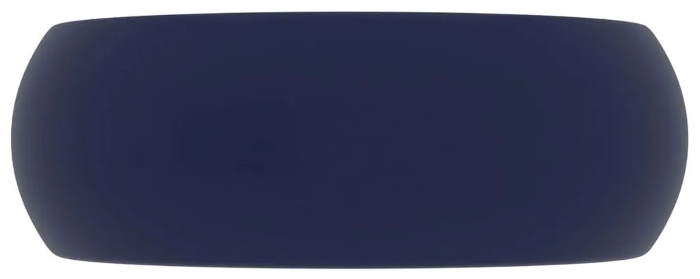 Lavatório luxuoso redondo 40x15cm cerâmica azul-escuro mate