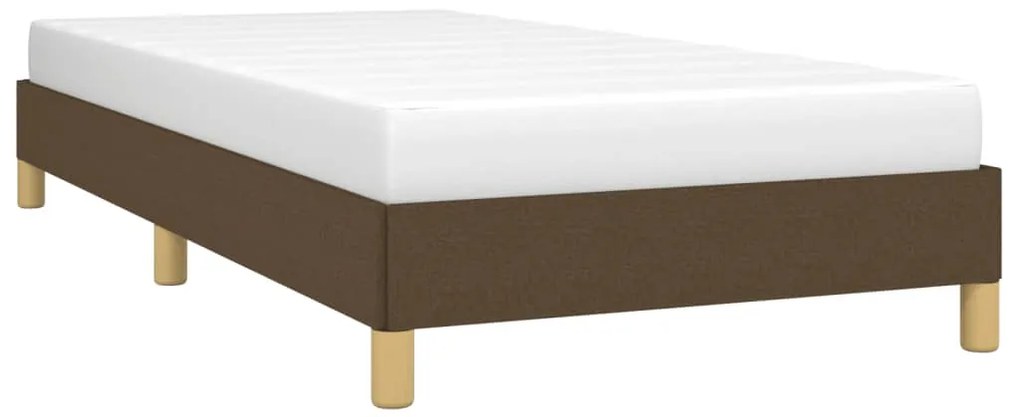 Estrutura de cama sem colchão 80x200 cm tecido castanho-escuro