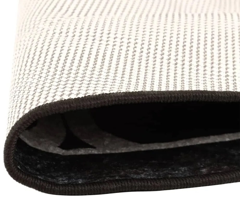 Tapete lavável antiderrapante Ø 120 cm preto e branco