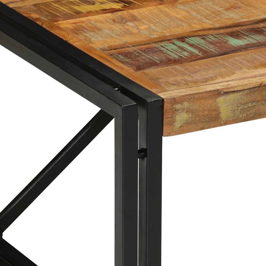 Mesa de centro multicor 80x80x35 cm madeira maciça recuperada