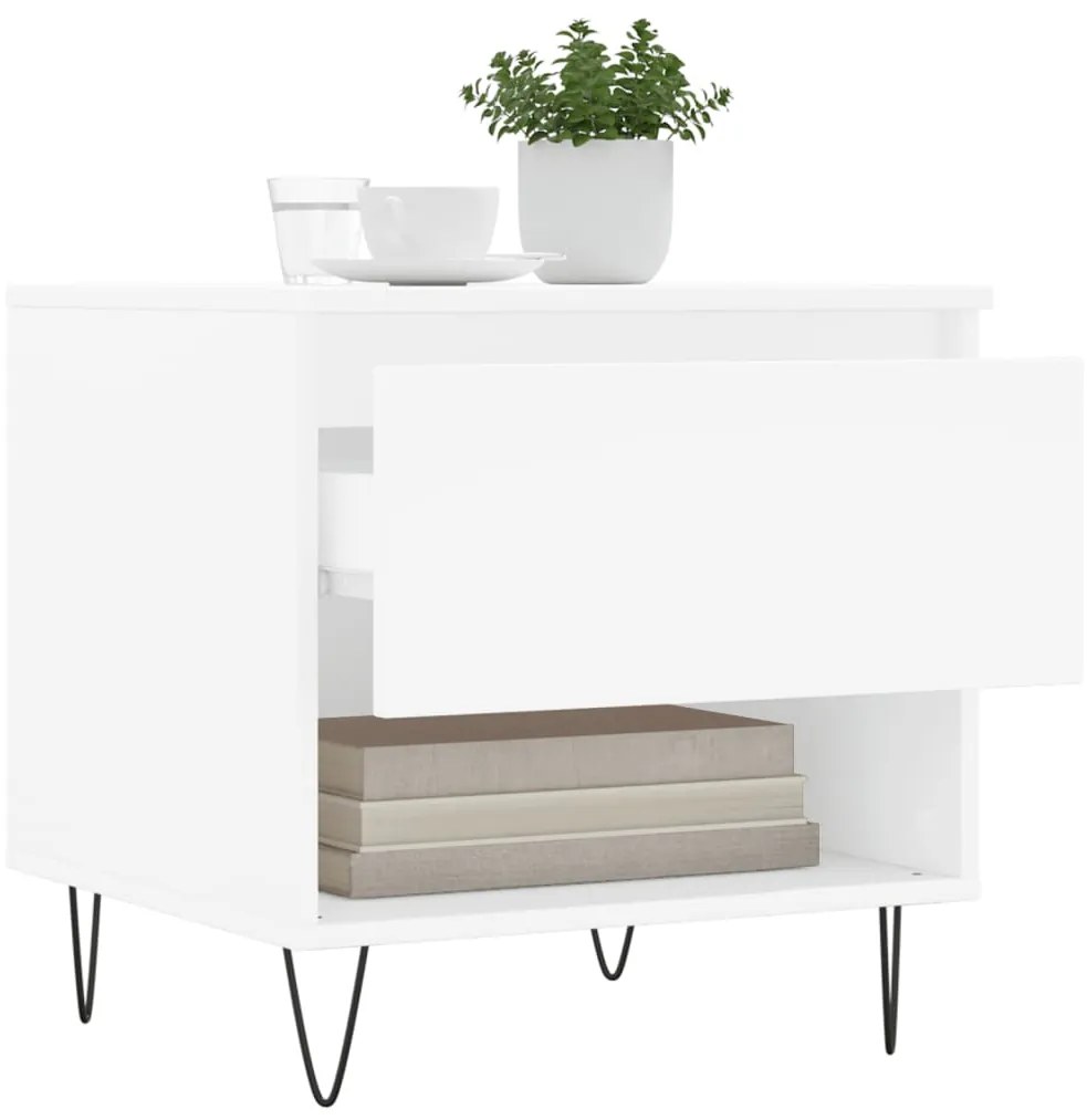 Mesas de centro 2 pcs 50x46x50 cm derivados de madeira branco