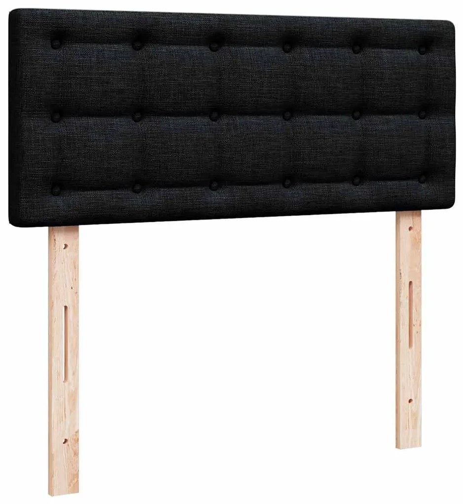 Cama otomana com colchão 120x190 cm tecido preto