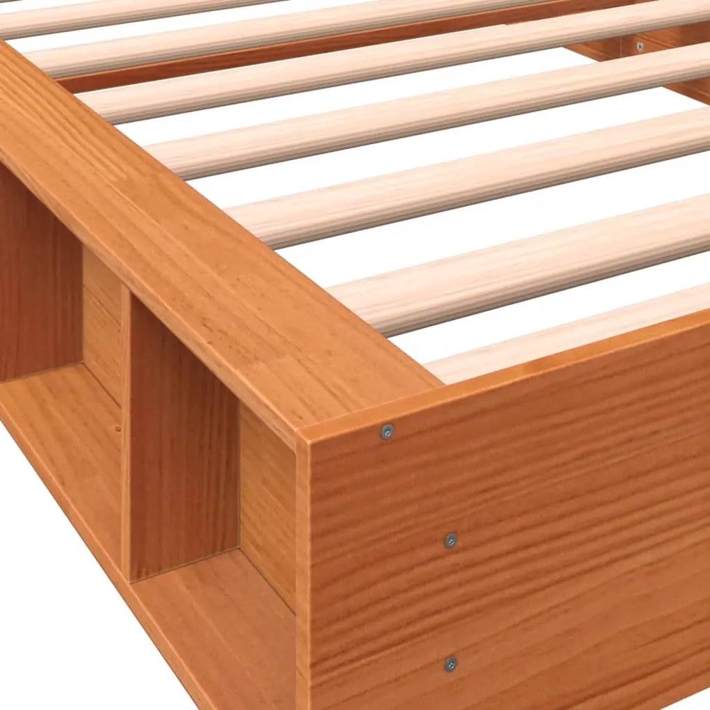 Cama sem colchão 90x200 cm pinho maciço castanho-mel