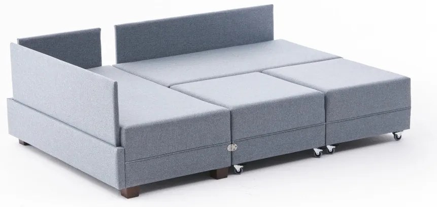Sofá-cama de canto Fly – Azul – 210x70x280 cm