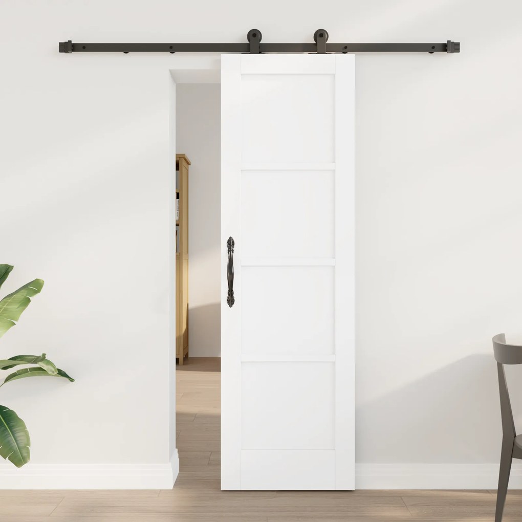Porta Deslizante com Conjunto de Ferragens Branca 61x198,5 cm Madeira