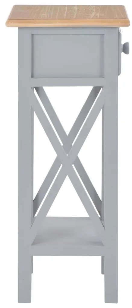 Mesa lateral 27x27x65,5 cm madeira cinzento