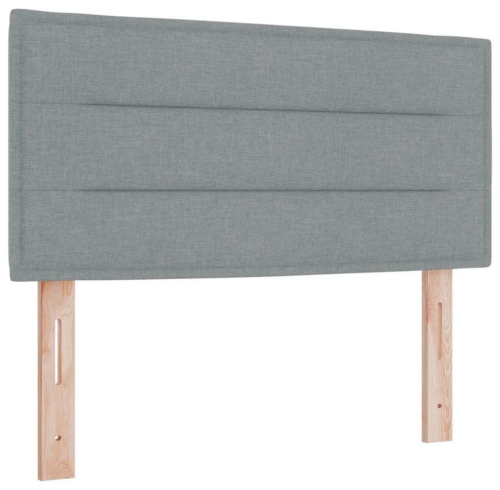 Cama Box Spring com Colchão Cinza Claro 120x200 cm Tecido