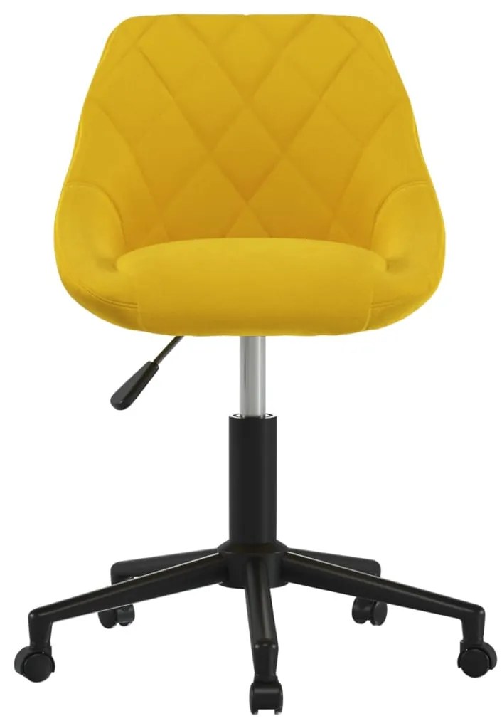 Cadeira de jantar giratória veludo amarelo mostarda