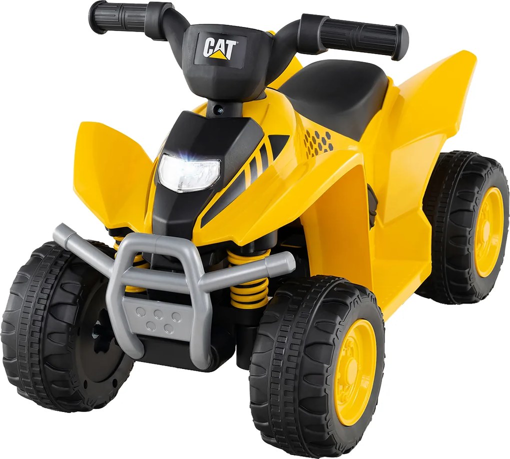 Moto 4 elétrica para crianças de 6 V com som de buzina, pedal e rodas amarela