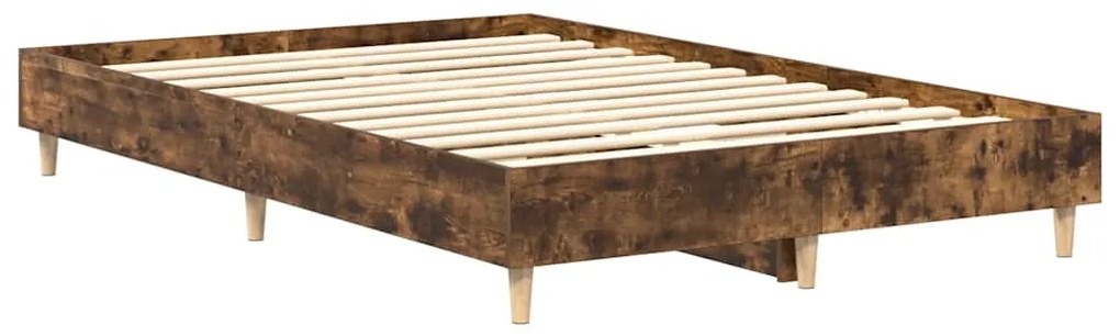 Estrutura de cama sem colchão 140x190 cm carvalho fumado