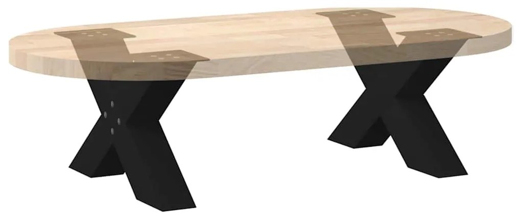 Pés para mesa de centro em formato de X, 2 peças, preto, 50x(30-31) cm