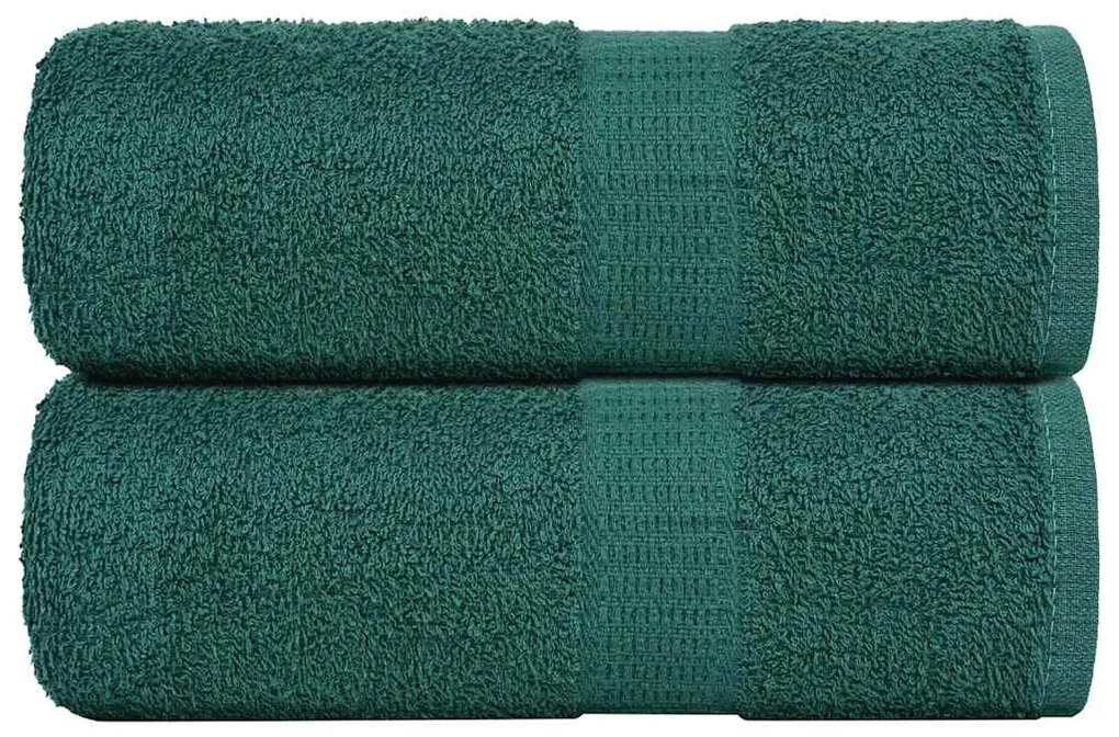 Toalhas de bidé 2 pcs 30x50 cm 360 gsm 100% algodão verde
