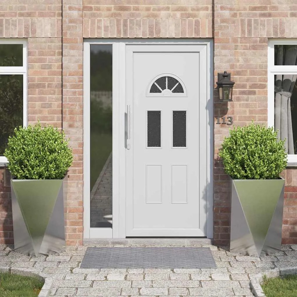 vidaXL Floreira 2 pcs Prateado 50 x 50 x 75 cm Aço inoxidável