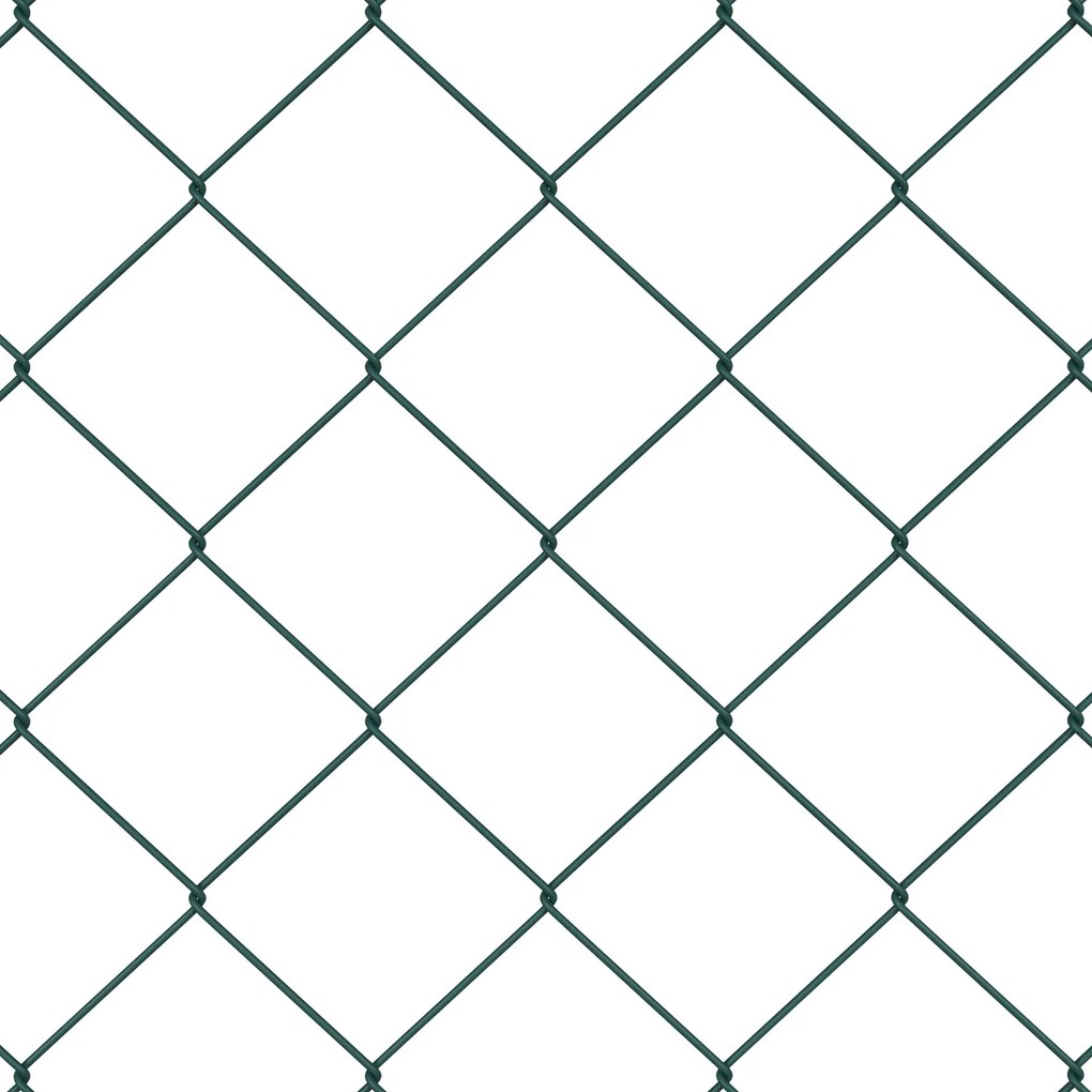 Cerca de Cadeia com 7 Postes com Flange 0,4x10 m Aço Galvanizado