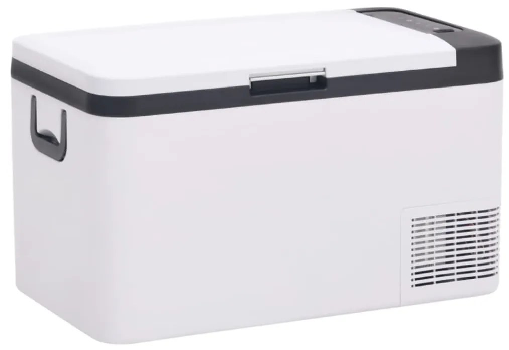 vidaXL Mala térmica com pega 25 L PP e PE preto e branco