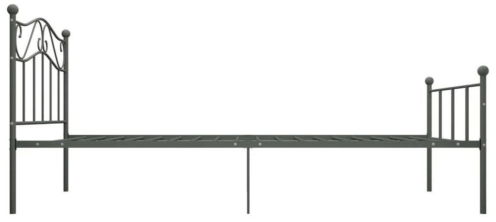 Estrutura de cama 90x200 cm metal cinzento