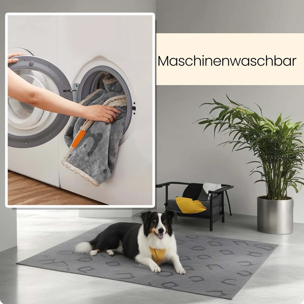 Manta impermeável para cães 157 x 127 cm cinzento