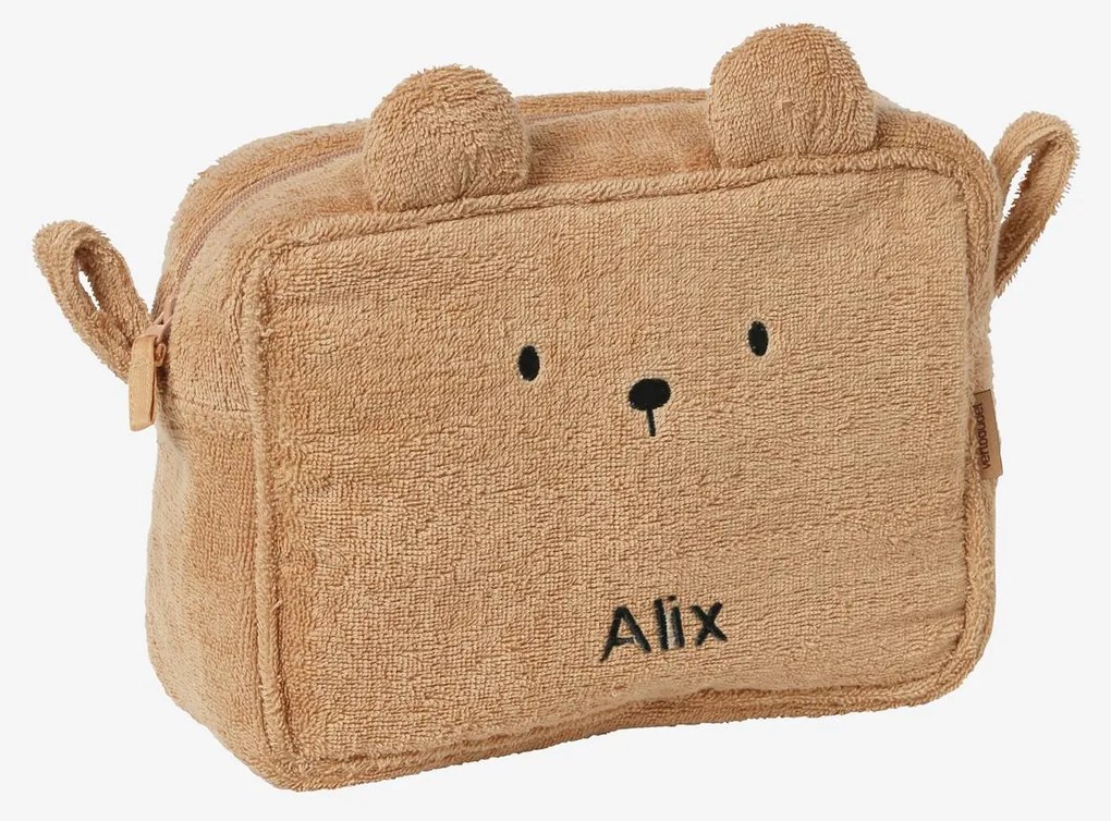 Bolsa de cuidados de higiene Urso, em turco castanho claro liso