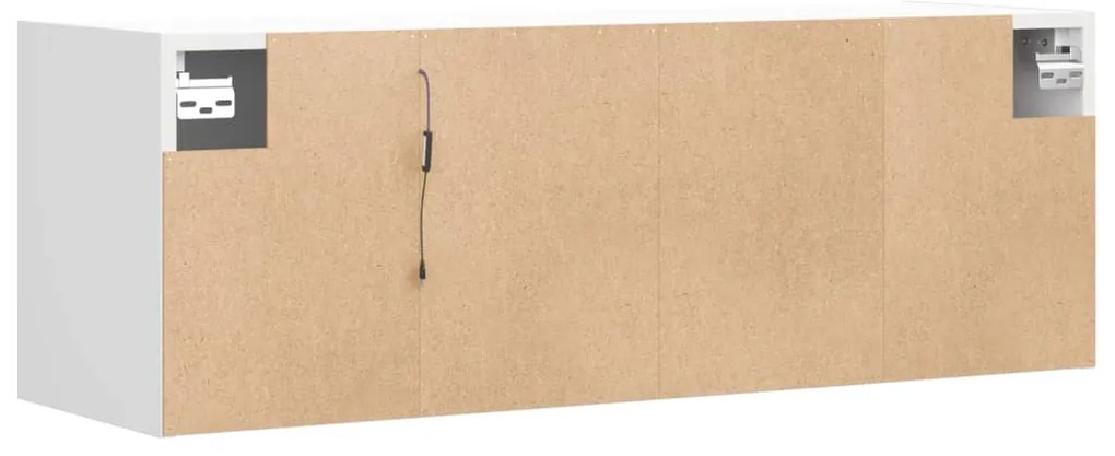 Móvel de parede para TV com luzes LED 100x31x35 cm branco
