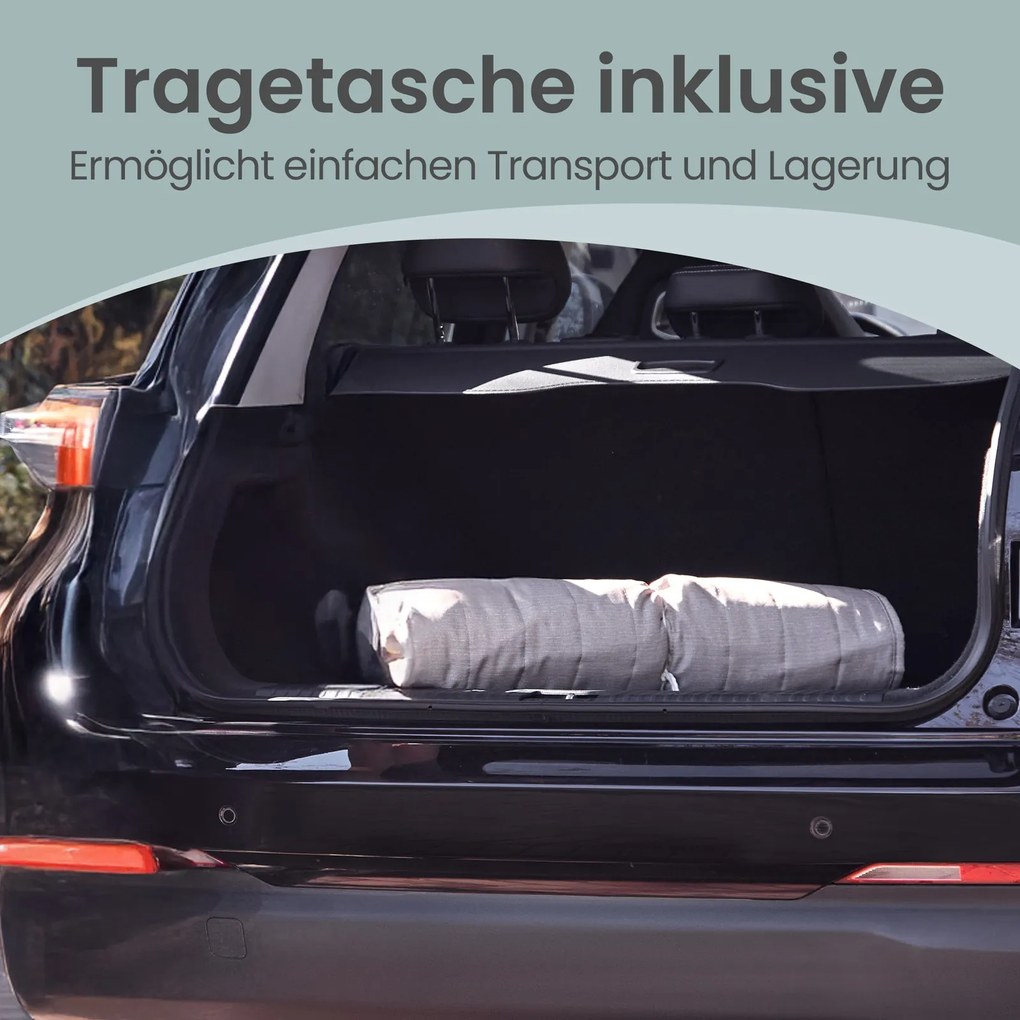 Rede dupla descanso jardim, almofadada com almofadas 200 x 140 cm (C x L) cinza-bege