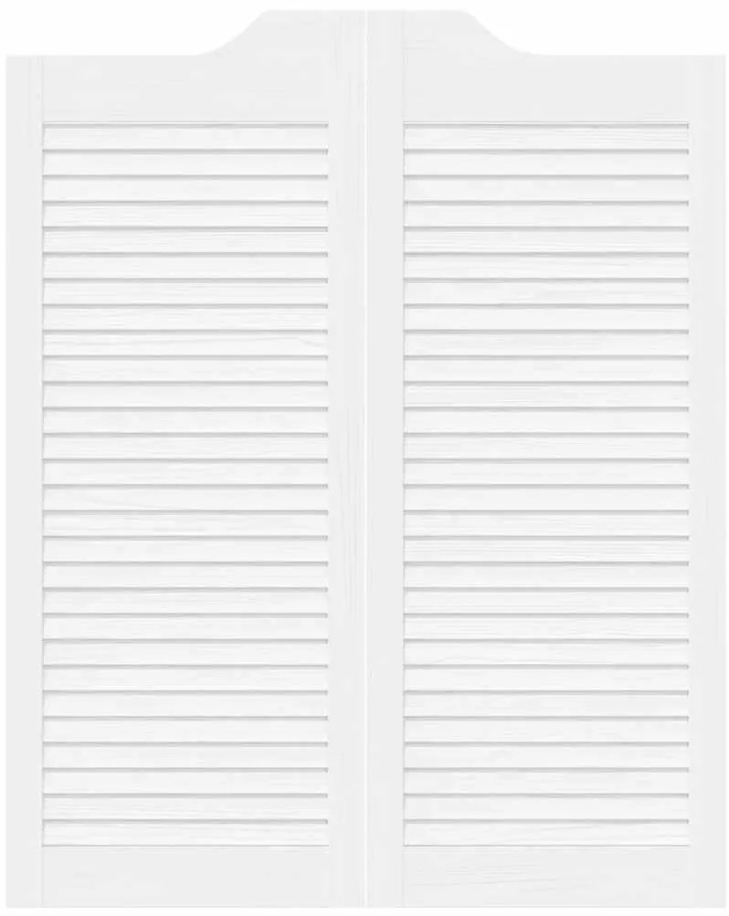 Portas de batente design de persiana 2-Par 100x80 cm branco