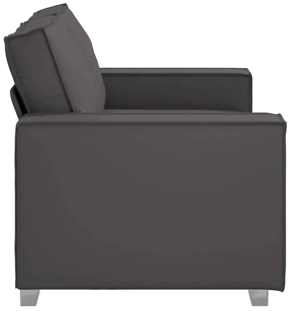 Sofá Loveseat vidaXL Cinza 120 cm em Couro Sintético
