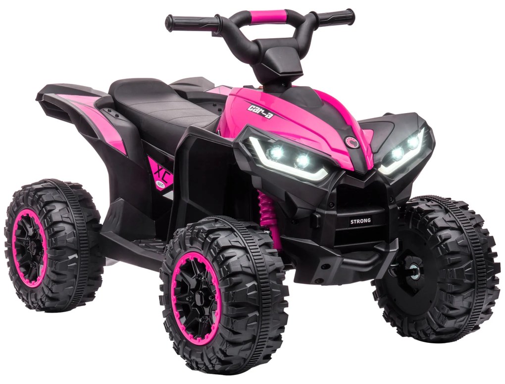 Moto 4 Elétrica para Crianças de 3-5 Anos Veículo Eléctrico a Bateria 12V com 2 Motores 83x53x55,5 cm Rosa