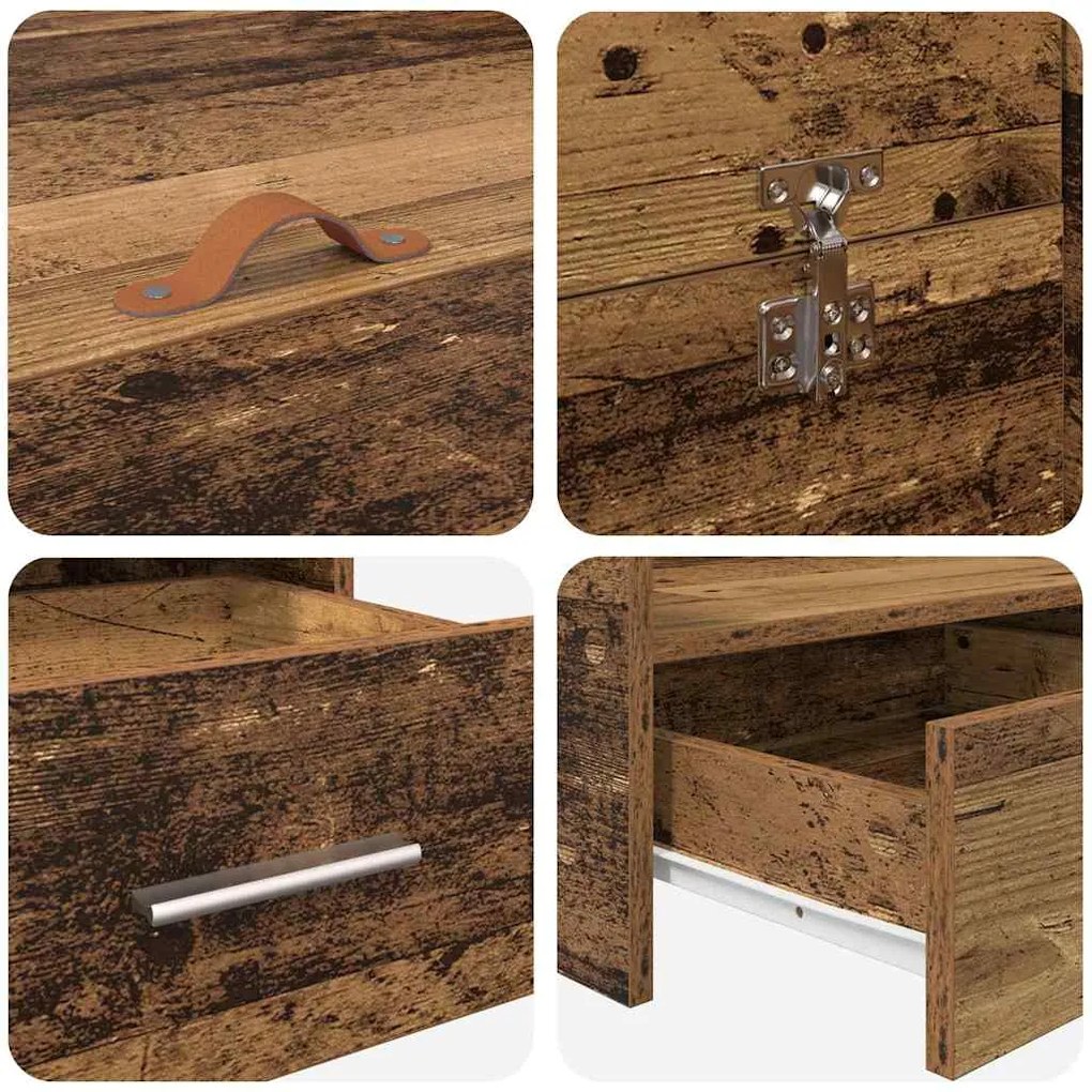 Cama Box em Madeira Velha, 120 x 190 cm, de Madeira de Engenharia.