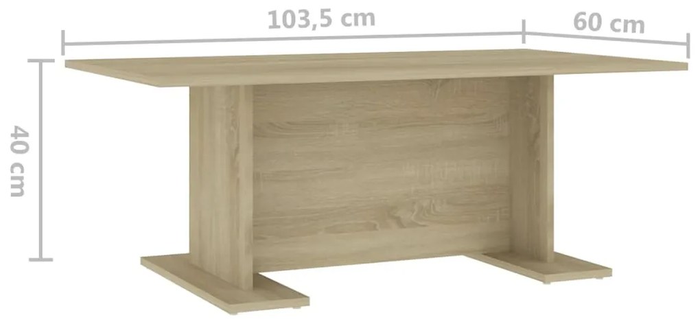 Mesa de centro 103,5x60x40 cm contraplacado carvalho sonoma